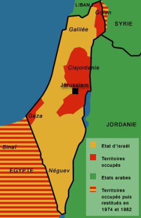 Carte d'Isrël après 1967